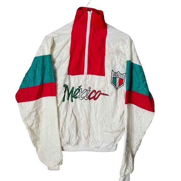 VTG 80s Mexico Windbreaker Large - Picture 1 of 4